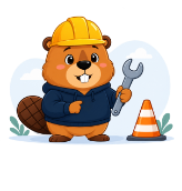 GoBeeVir beaver with a wrench and hard hat